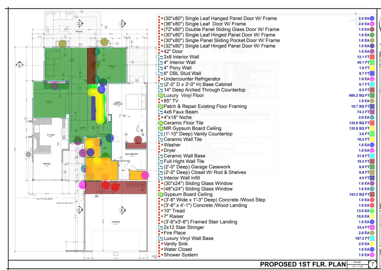 Professional estimator preparing digital construction takeoff for a contractor